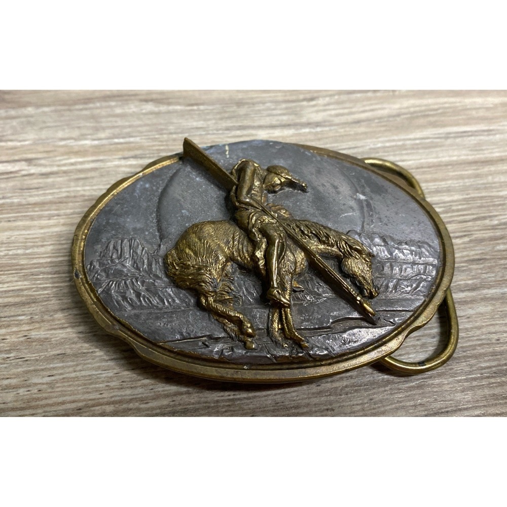 Vtg Arroyo Grande Belt Buckle End of the Trail 1989 Indian Horse AG38